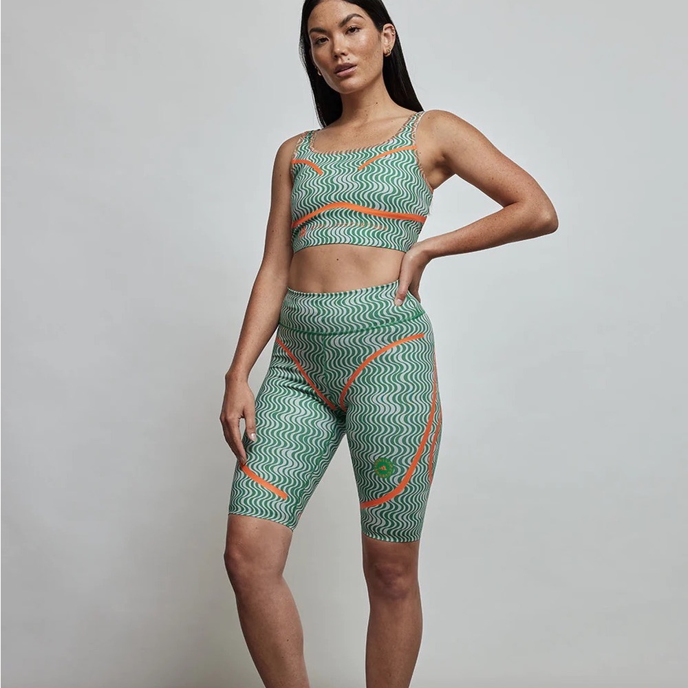 NWT Adidas by Stella McCartney Truepurpose Printed Green / Clear Onix Set